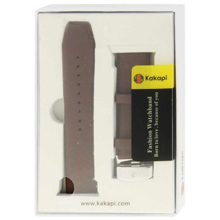 Kakapi per Apple Watch Cinturino per orologio in vera pelle da 42 mm con fibbia spazzolata e texture sottile con connettore