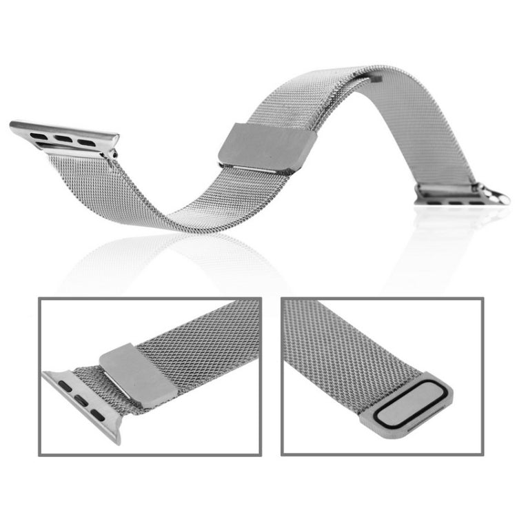 Per Apple Watch cinturino magnetico in acciaio inossidabile con anello milanese da 38 mm, For Apple Watch 42mm / 41mm / 40mm / 38mm