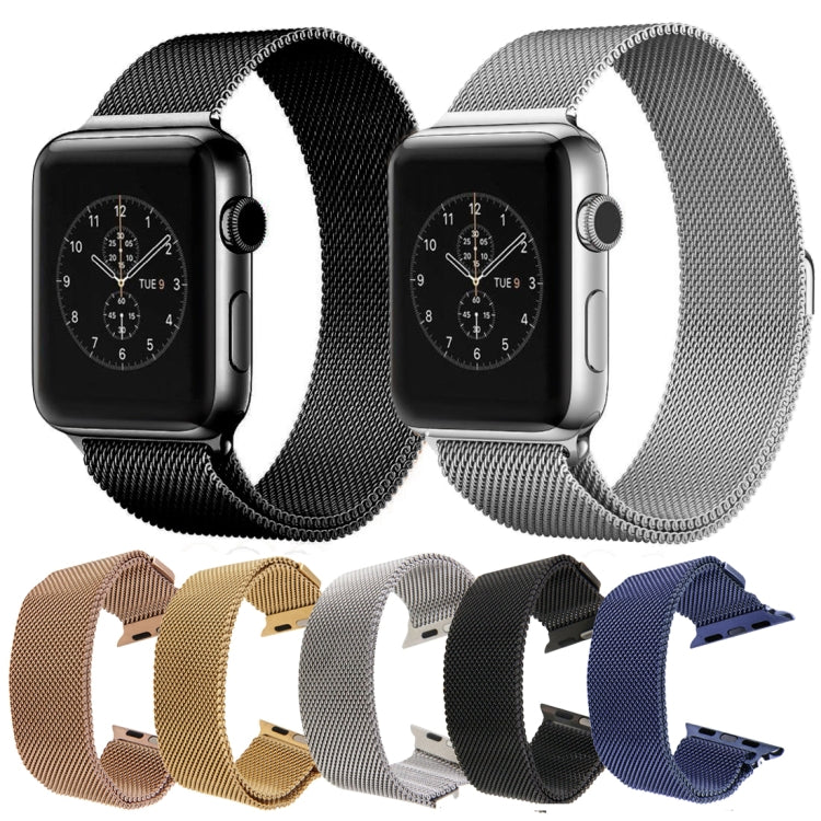 Per Apple Watch cinturino magnetico in acciaio inossidabile con anello milanese da 38 mm, For Apple Watch 42mm / 41mm / 40mm / 38mm