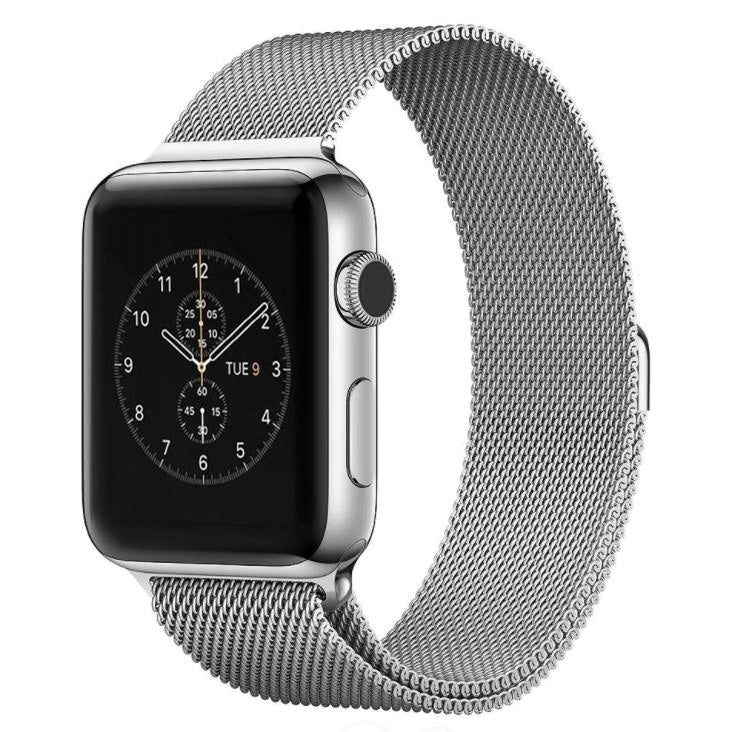 Per Apple Watch cinturino magnetico in acciaio inossidabile con anello milanese da 42 mm, For Apple Watch 46mm / 49mm / 45mm / 44mm