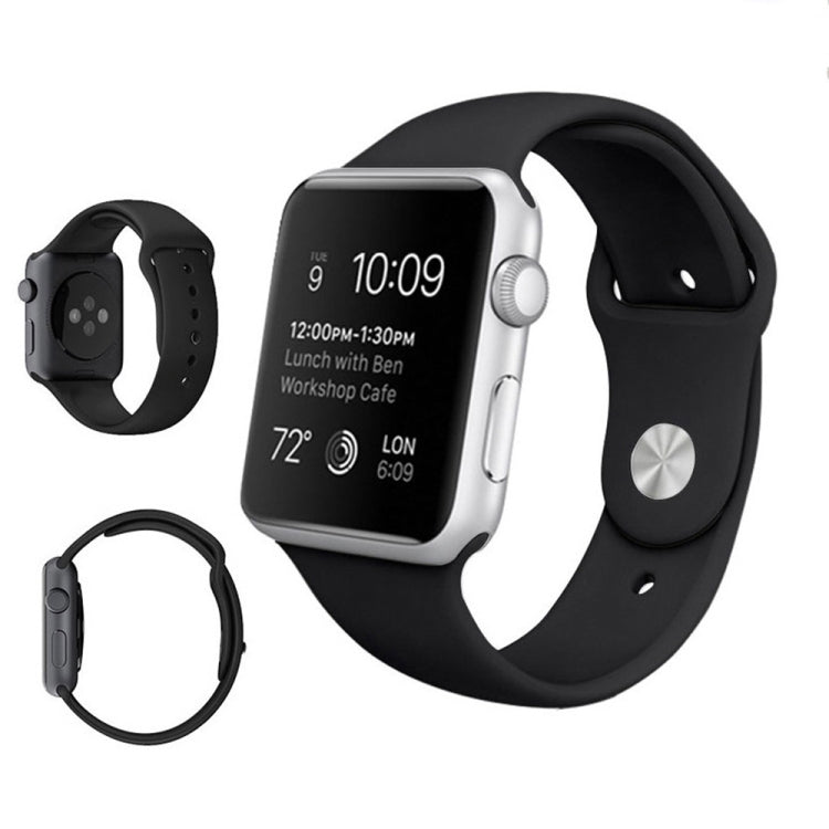 Per Apple Watch Ultra 49 mm / Serie 8 e 7 45 mm / SE 2 e 6 e SE e 5 e 4 44 mm / 3 e 2 e 1 42 mm Cinturino sportivo in gomma ordinario e più lungo ad alte prestazioni con chiusura Pin-and-tuck                                                             ...