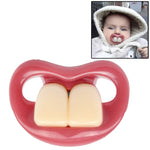 Capezzolo per bambini in silicone con due denti anteriori, sicuro e divertente, Funny Baby Nipple