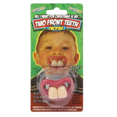 Capezzolo per bambini in silicone con due denti anteriori, sicuro e divertente, Funny Baby Nipple