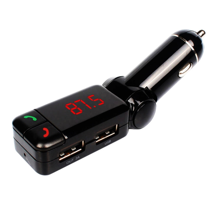 BC-06 Kit per auto Bluetooth Trasmettitore FM Lettore MP3 per auto con display LED, 2 caricatori USB e funzione vivavoce, BC06
