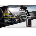 BC-06 Kit per auto Bluetooth Trasmettitore FM Lettore MP3 per auto con display LED, 2 caricatori USB e funzione vivavoce, BC06