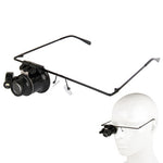 Lente d'ingrandimento occhiali 20X con luce LED bianca