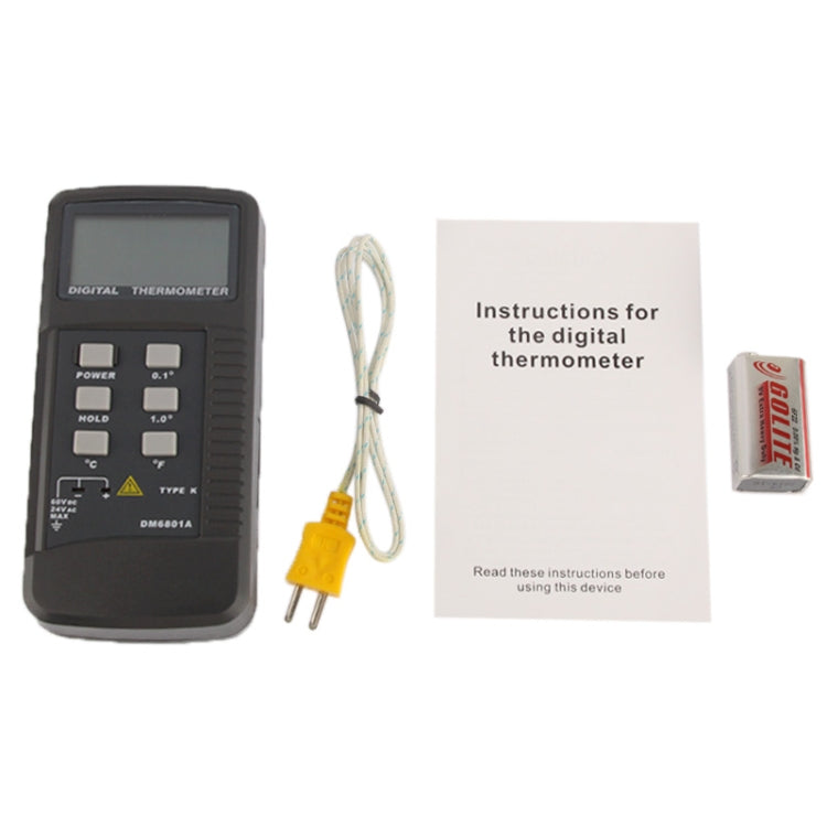 Termometro digitale con sensore di tipo K, DM6801A