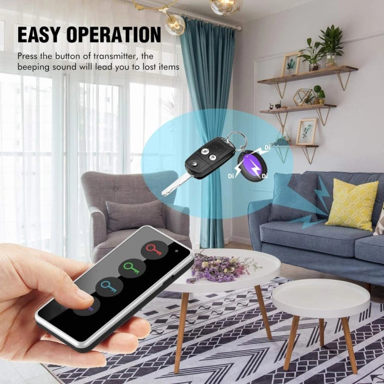 Trovachiavi wireless remoto intelligente con torcia a LED, 1 trasmettitore RF e 4 ricevitori, Key Finder