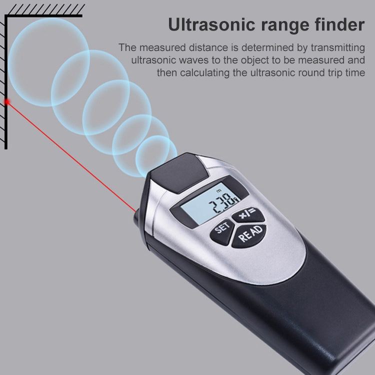 Punto laser misuratore di distanza ad ultrasuoni (2-60 piedi)