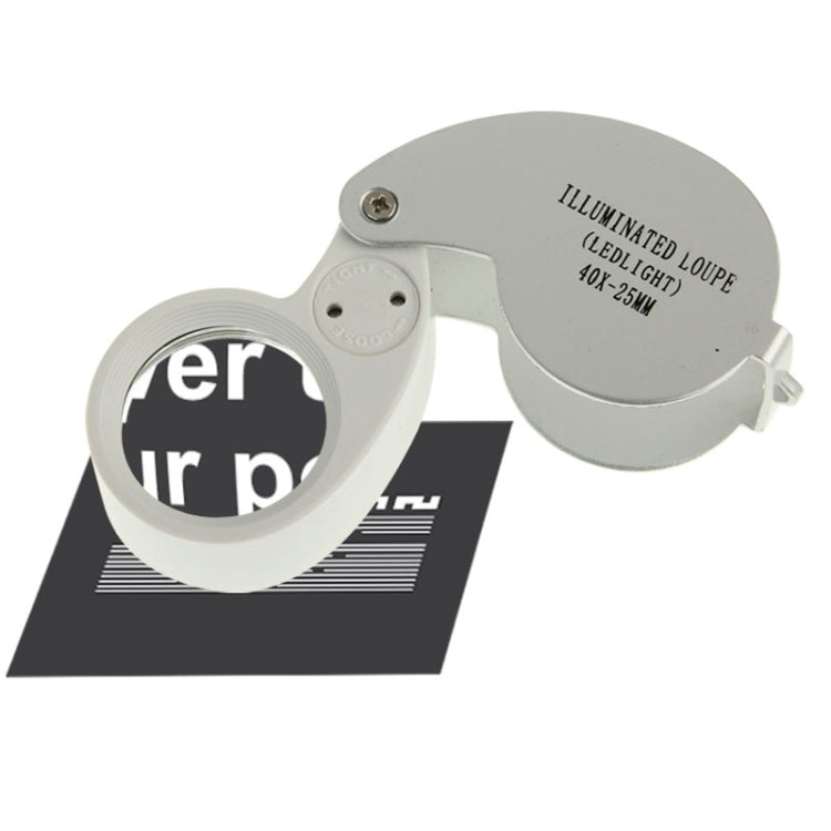 Lente d'ingrandimento / lente d'ingrandimento per gioielli illuminata a LED 40X-25MM, 40X