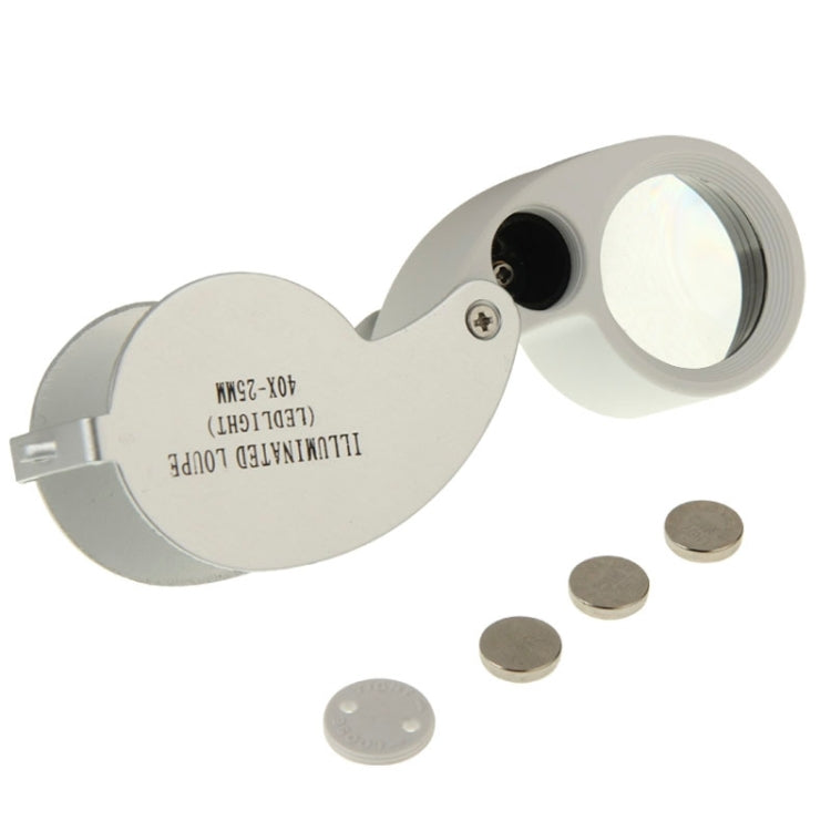 Lente d'ingrandimento / lente d'ingrandimento per gioielli illuminata a LED 40X-25MM, 40X