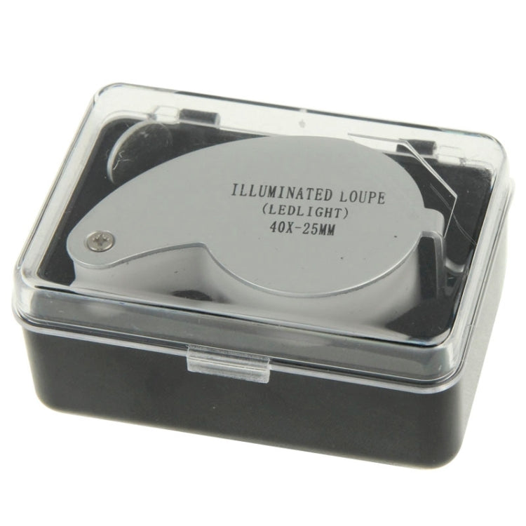 Lente d'ingrandimento per gioielli 40X con LED 25mm