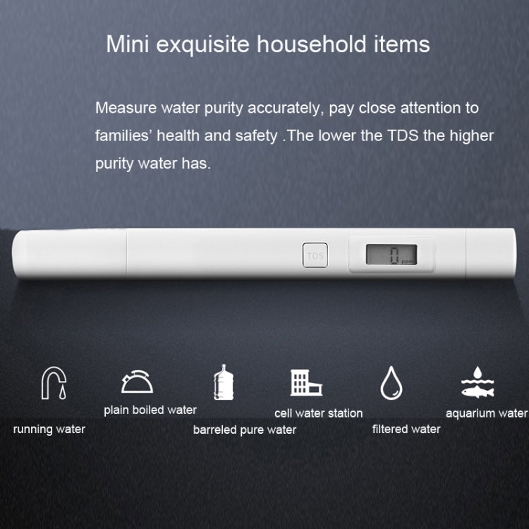 Tester di purezza dell'acqua originale Xiaomi superbo accurato mini squisito facile da usare Tester TDS della qualità dell'acqua, Original Xiaomi Water Tester