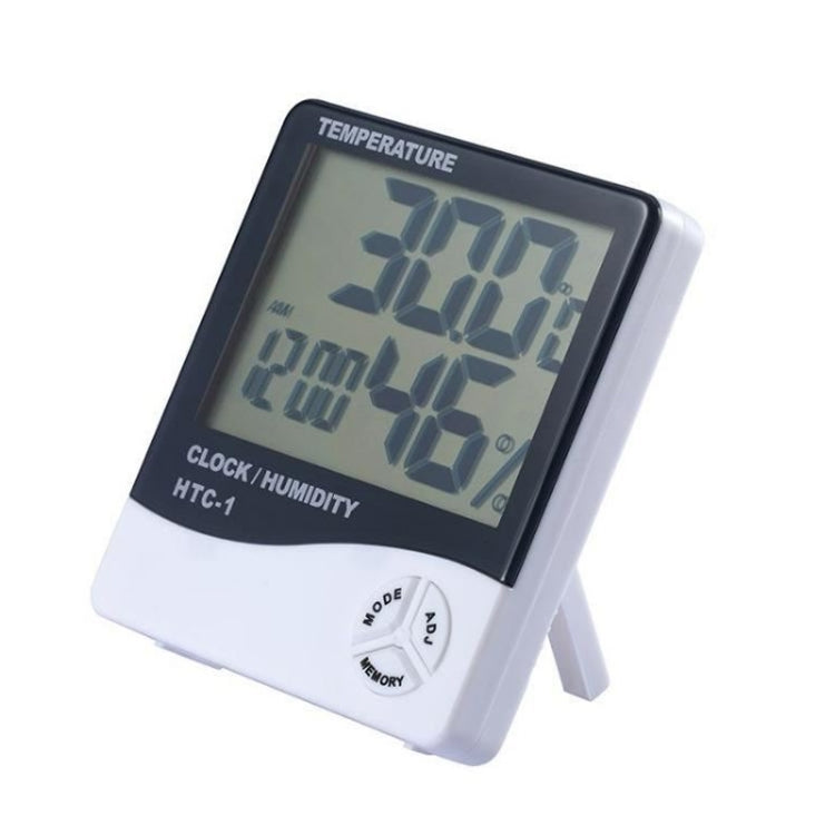 Misuratore digitale di temperatura e umidità LCD da 3,8 pollici con orologio/calendario (HTC-1), HTC-1
