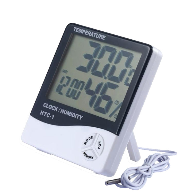 Misuratore digitale di temperatura e umidità LCD da 3,8 pollici con orologio/calendario (HTC-1), HTC-1