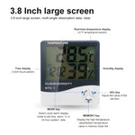 Misuratore digitale di temperatura e umidità LCD da 3,8 pollici con orologio/calendario (HTC-1), HTC-1