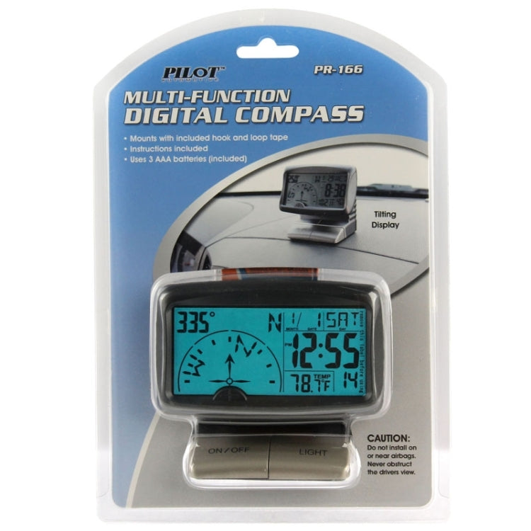 PR-166 Bussola digitale multifunzione LCD da 3,5 pollici per auto, PR-166