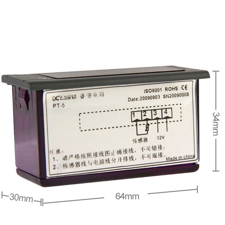 Termometro digitale per frigorifero e congelatore con sonda LCD PT-5 per frigorifero, range di temperatura: da -40 a 110 gradi Celsius, PT-5