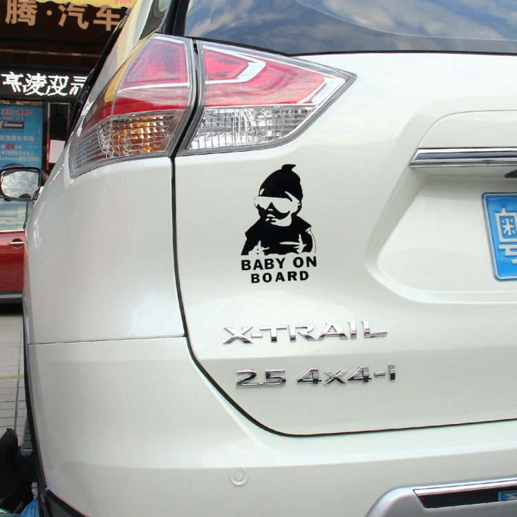 Adesivo per auto in vinile con motivo Baby On Board, dimensioni: 20 cm x 13 cm, Black, Grey, White