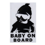 Adesivo per auto in vinile con motivo Baby On Board, dimensioni: 20 cm x 13 cm, Black, Grey, White