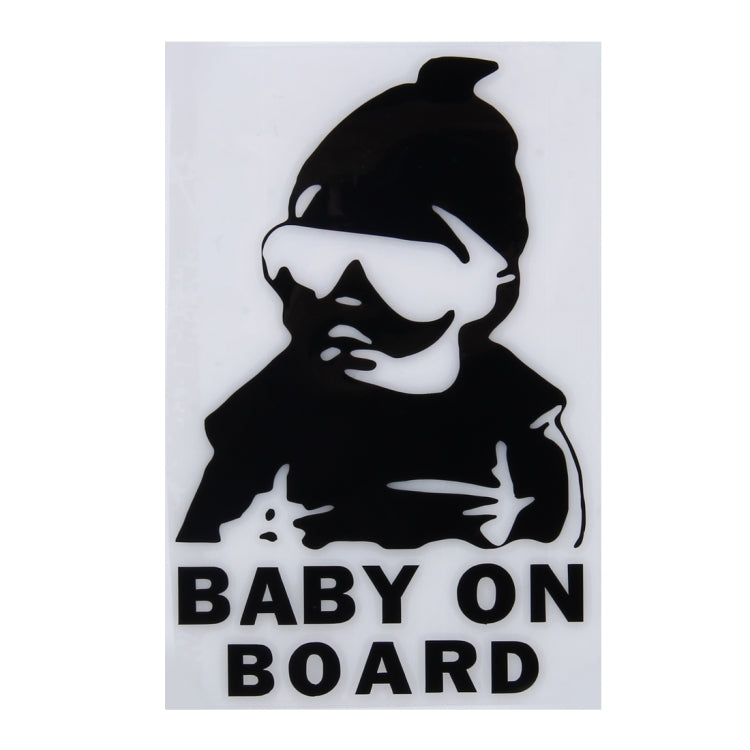Adesivo per auto in vinile con motivo Baby On Board, dimensioni: 20 cm x 13 cm, Black, Grey, White