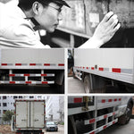 10 adesivi riflettenti per camion con avvertenze di sicurezza per cinghie per auto, dimensioni: 29,5 cm x 4,8 cm (rosso + argento), Warning Car Strap