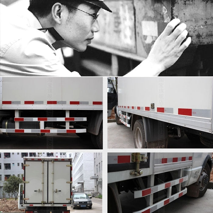 10 adesivi riflettenti per camion con avvertenze di sicurezza per cinghie per auto, dimensioni: 29,5 cm x 4,8 cm (rosso + argento), Warning Car Strap