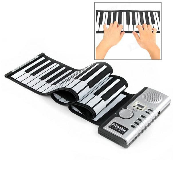 Datopal 61 tasti Roll Up tastiera morbida pianoforte MIDI, 61 Standard Keys  White
