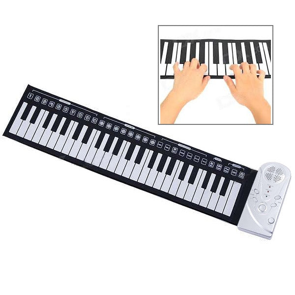 Pianoforte portatile con tastiera morbida avvolgibile da 49 tasti, 49 Standard Keys  White