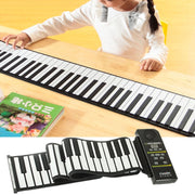 Pianoforte roll up flessibile in silicone MIDI portatile a 88 tasti, tastiera: 133 x 14,2 x 0,6 cm, 88 Keys Roll Up Piano