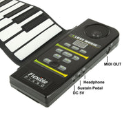 Pianoforte roll up flessibile in silicone MIDI portatile a 88 tasti, tastiera: 133 x 14,2 x 0,6 cm, 88 Keys Roll Up Piano