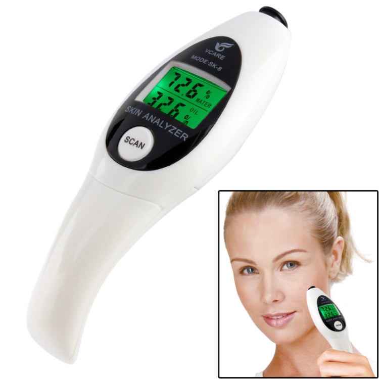 Mini tester digitale umidità e olio pelle LCD portatile