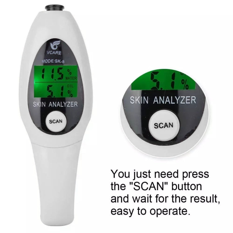 Mini tester digitale umidità e olio pelle LCD portatile