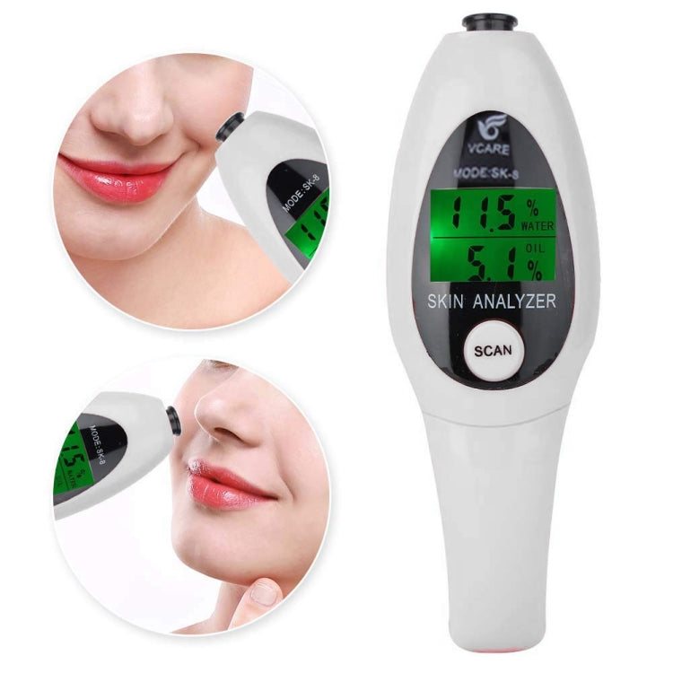 Mini tester digitale umidità e olio pelle LCD portatile