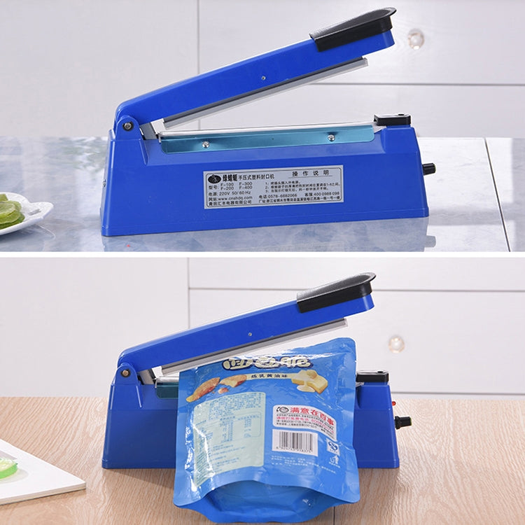 F-200 Macchina più vicina per sigillatura a caldo a impulso manuale da 200 mm, guscio in plastica, 200mm Heat Sealing Machine