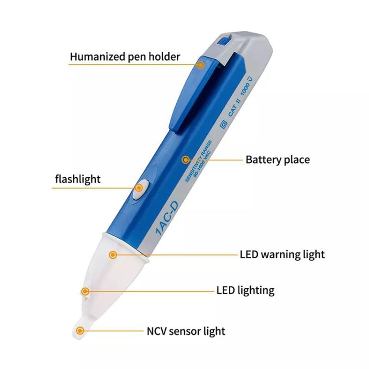Rilevatore di avviso di tensione CA senza contatto a penna 90 V-1000 V, 90V-1000V Blue, 90V-1000V