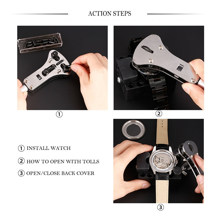 20 set di strumenti per la riparazione di orologi, set di cacciaviti, apricasse, 20 in 1