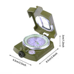 GoldGood DC60-2A Bussola americana prismatica tascabile da viaggio militare multifunzione per geologia all'aperto con display luminoso (verde militare), DC60