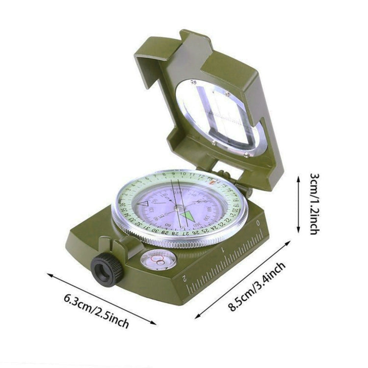 GoldGood DC60-2A Bussola americana prismatica tascabile da viaggio militare multifunzione per geologia all'aperto con display luminoso (verde militare), DC60