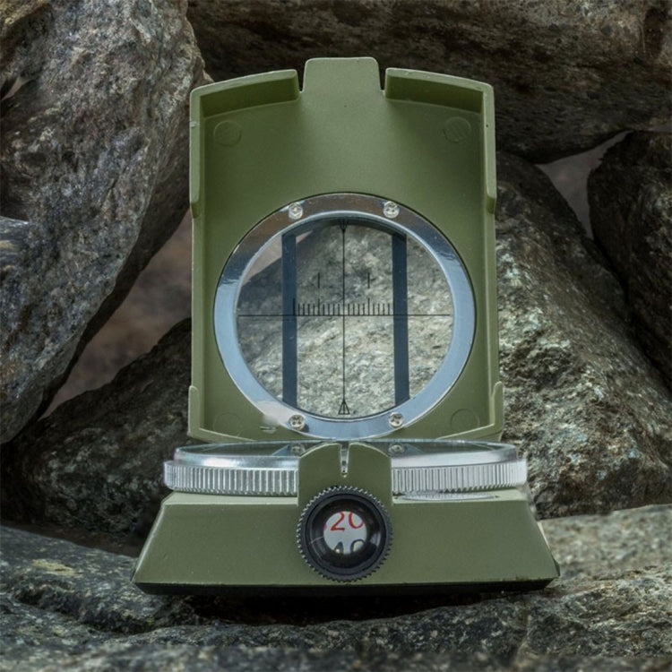GoldGood DC60-2A Bussola americana prismatica tascabile da viaggio militare multifunzione per geologia all'aperto con display luminoso (verde militare), DC60