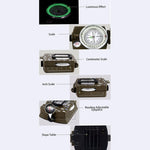 GoldGood DC60-2A Bussola americana prismatica tascabile da viaggio militare multifunzione per geologia all'aperto con display luminoso (verde militare), DC60