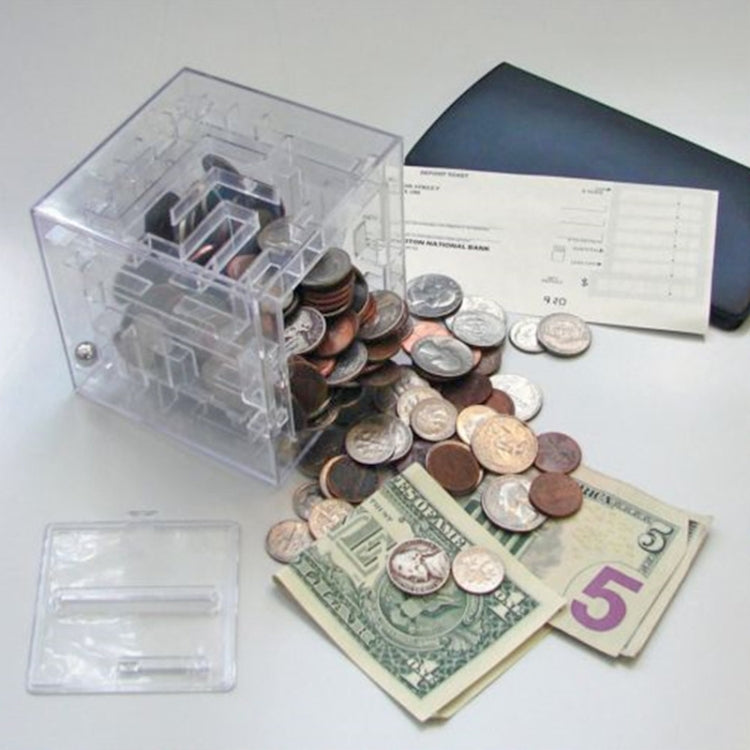 Puzzle 3D Scatola regalo trasparente per monete di risparmio con labirinto di denaro, 3D Puzzle Saving Coin