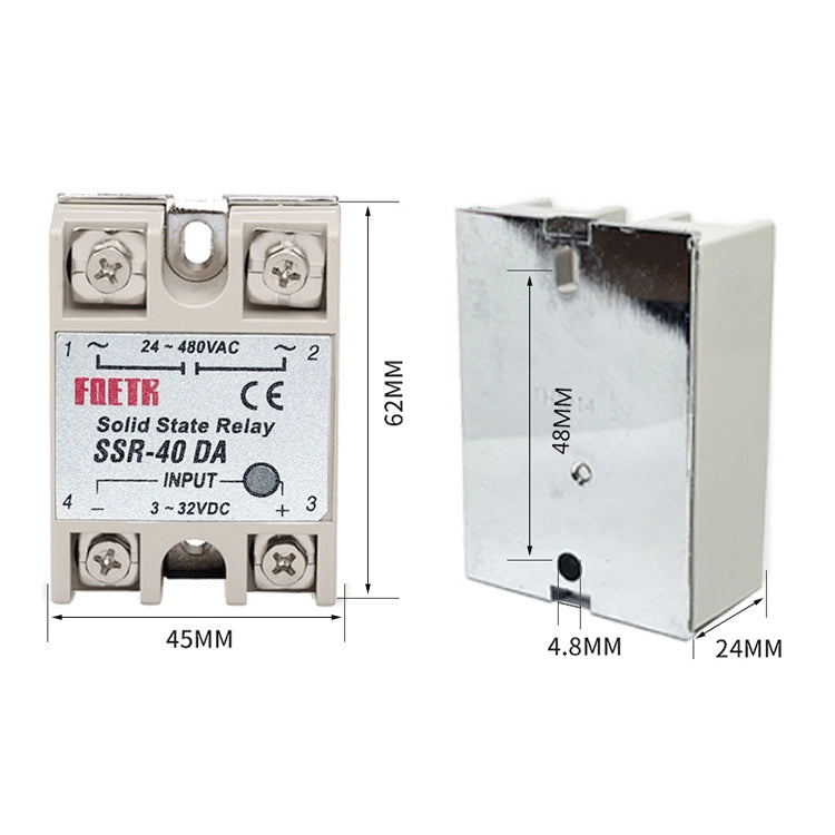 Relè a stato solido CA 24-480 V SSR-40DA ingresso CC 3-32 V