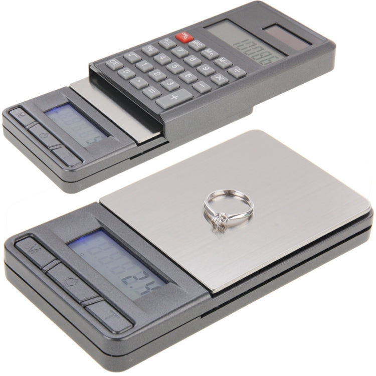 Bilancia digitale per gioielli 2 in 1 tascabile elettronica 1000 g x 0,1 g + calcolatrice con display LCD a cifre, 1000g x 0.1g