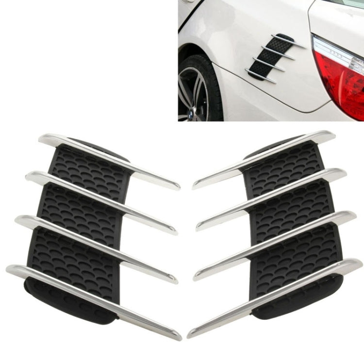 2 adesivi per parafango di sfiato del flusso d'aria per simulazione di branchie di squalo laterali sul cofano da 2 pezzi per la decorazione dell'auto, dimensioni: 22 cm x 20 cm x 2 cm, 220mm x 200mm x 20mm