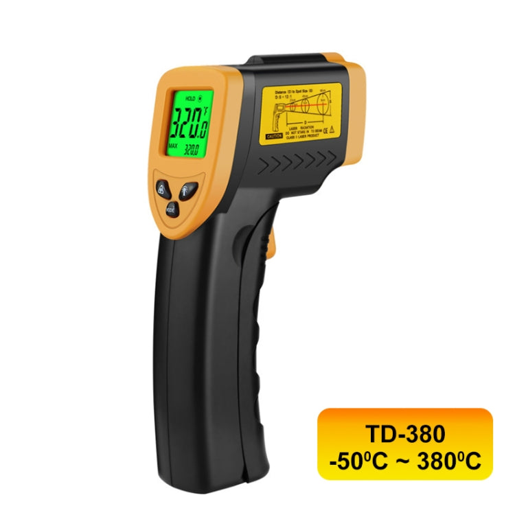 Termometro a infrarossi, intervallo di temperatura: -50 - 380 gradi Celsius (D:S = 12:1), Infrared Thermometers