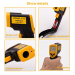 Termometro a infrarossi, intervallo di temperatura: -50 - 380 gradi Celsius (D:S = 12:1), Infrared Thermometers