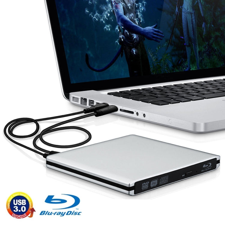 Unità Blu-ray riscrivibile DVD/CD portatile USB 3.0 in lega di alluminio per ODD/HDD SATA da 12,7 mm, Plug and Play, Blu-ray Drive (Silver), Blu-ray Drive (Red)