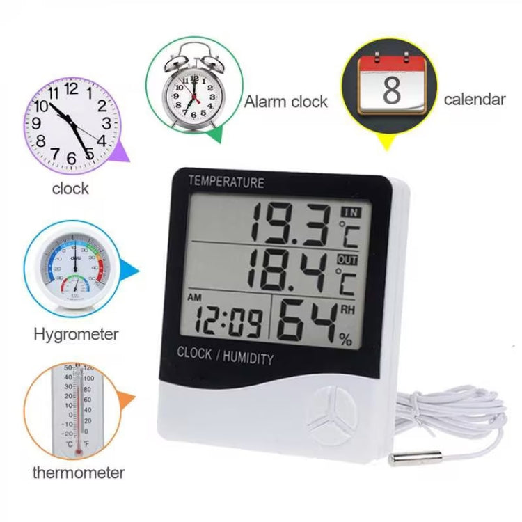 THC-03A Sveglia igrometro termometro elettronico digitale LCD per esterni/interni, THC-03A