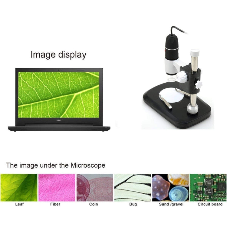 DMS-MDS800 Microscopio digitale USB con sensore di immagine 40X-800X con lente d'ingrandimento 40X-800X con 8 LED e supporto professionale, 40X-800X